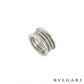 Bvlgari 18k White Gold Diamond Set B.Zero1 Ring AN85055